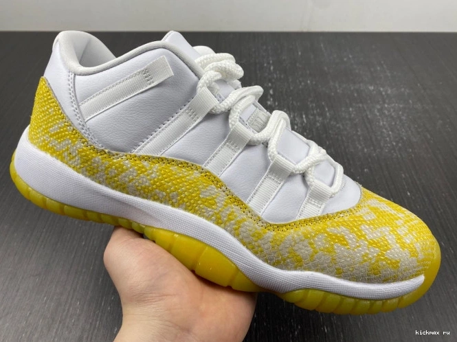 Cheap WMNS Yellow Low Jordan Snakeskin Air 11 AH7860-107 0821